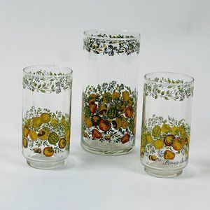 Vintage 3 Bonni Sante Glasses 1 Large 2 Medium Drinking Glasses